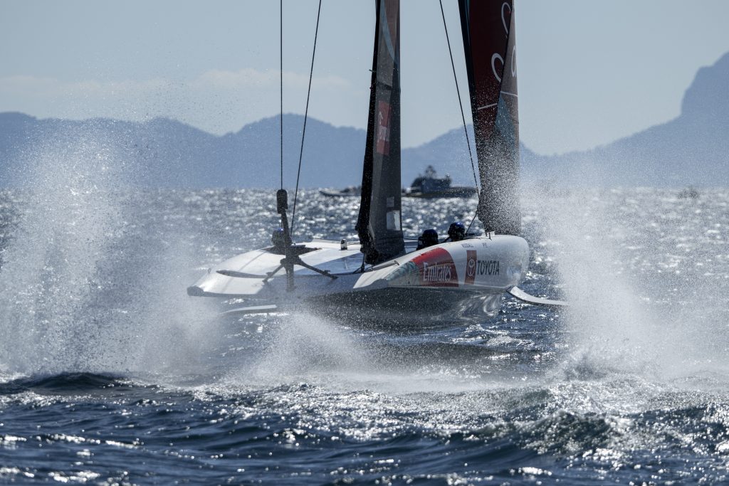 Flotta degli AC40 durante la Preliminary Regatta di Napoli 2026